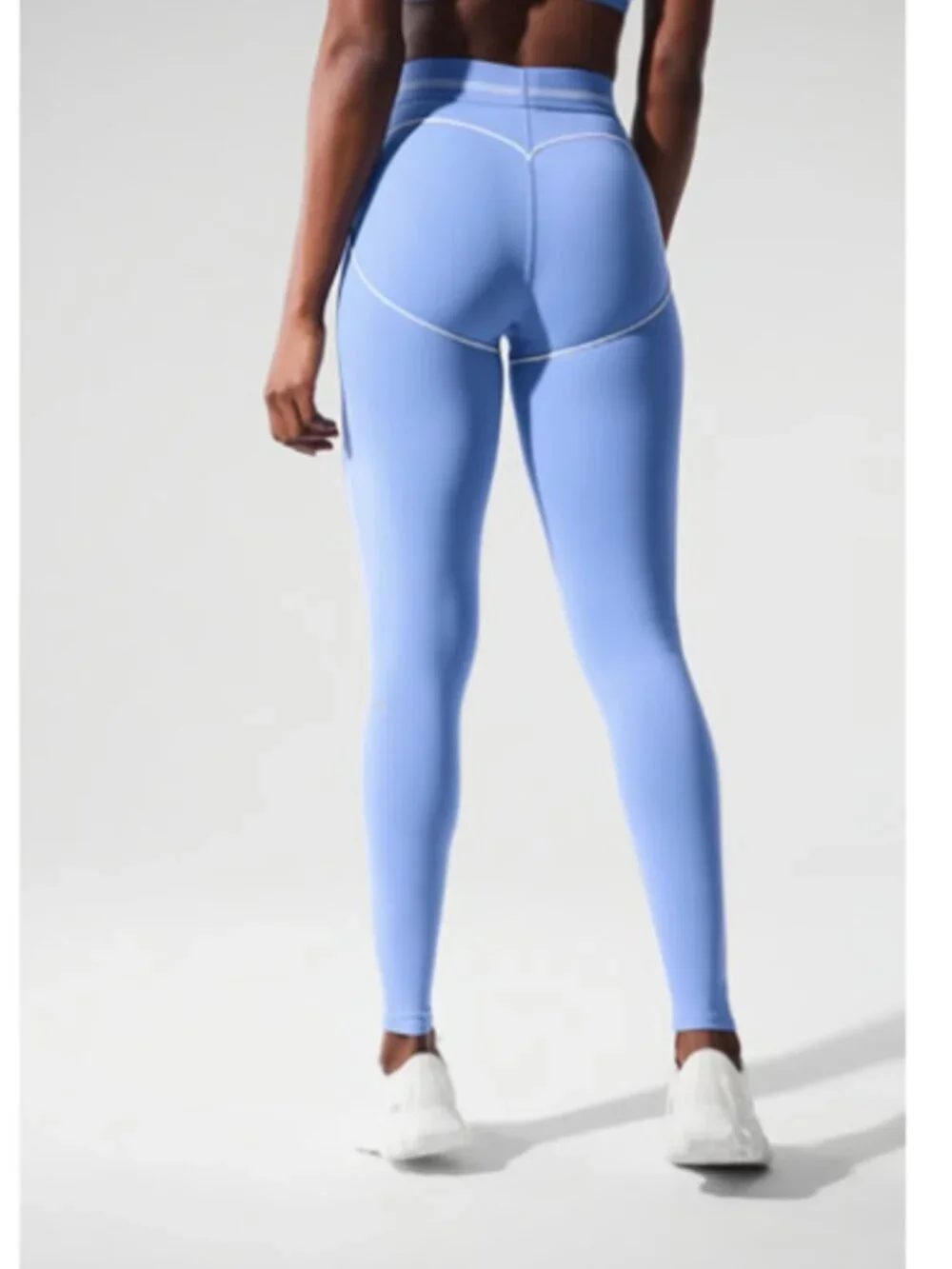 ALO Airbrush High-Waist Heart Throb Legging in Crystal Clear Blue White Sz 12 XL